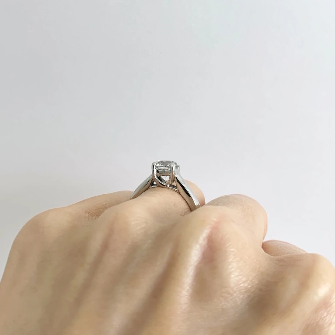Round Lucida Solitaire Diamond Engagement Ring Platinum 1.51 CT - 6
