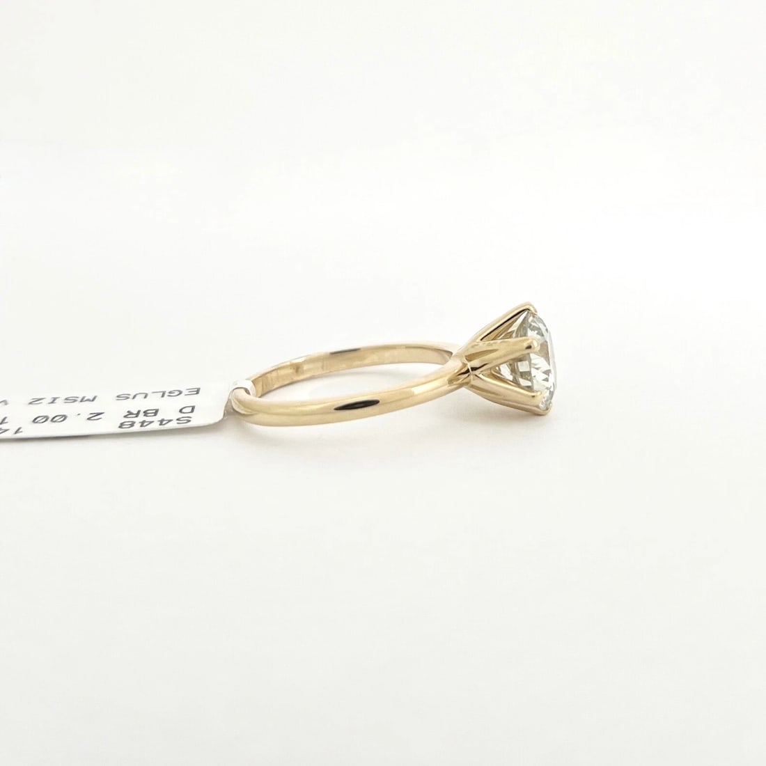 EGL Round Solitaire Diamond 6-Prong Engagement Ring 14K Yellow Gold, 2.00 CT - 10