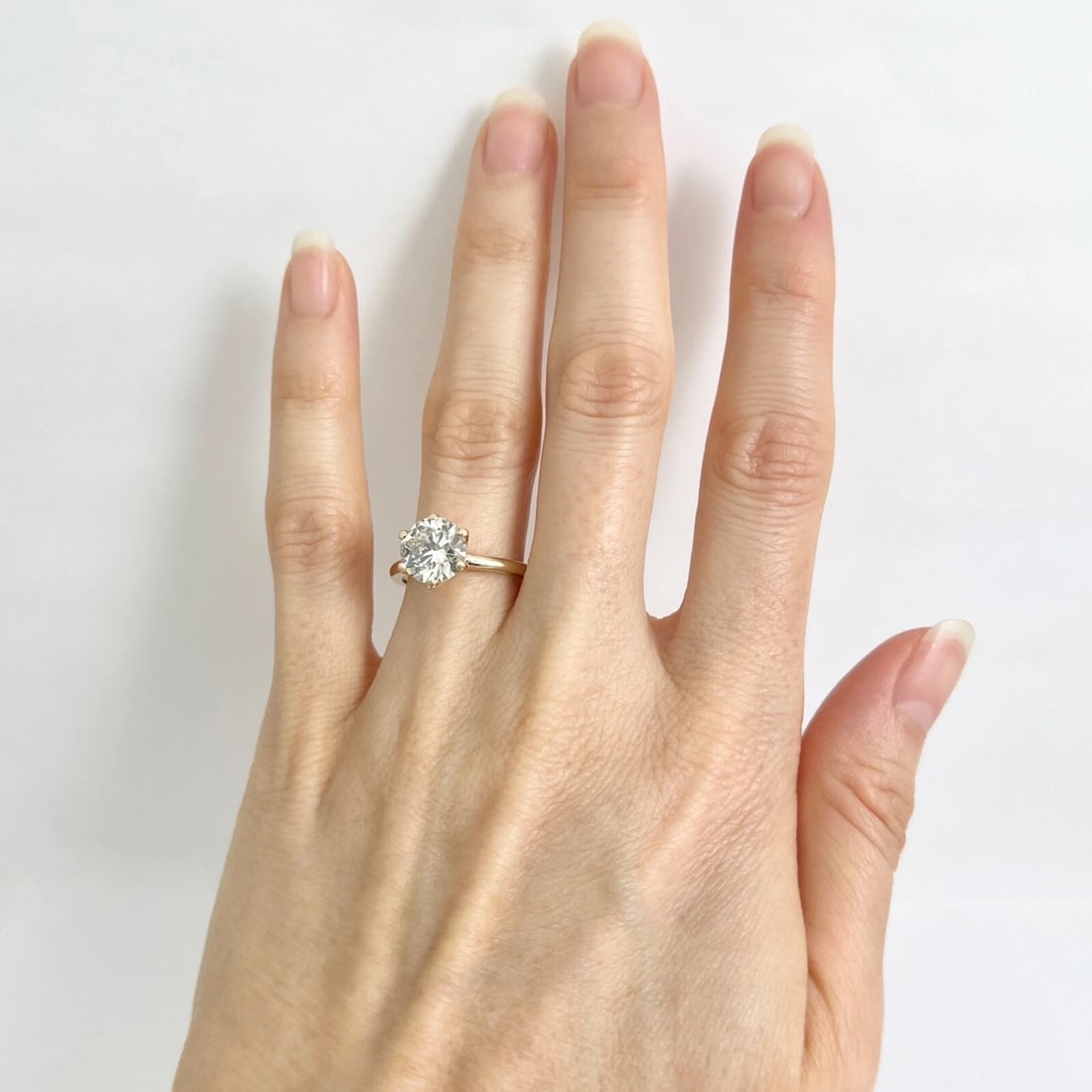 EGL Round Solitaire Diamond 6-Prong Engagement Ring 14K Yellow Gold, 2.00 CT - 6