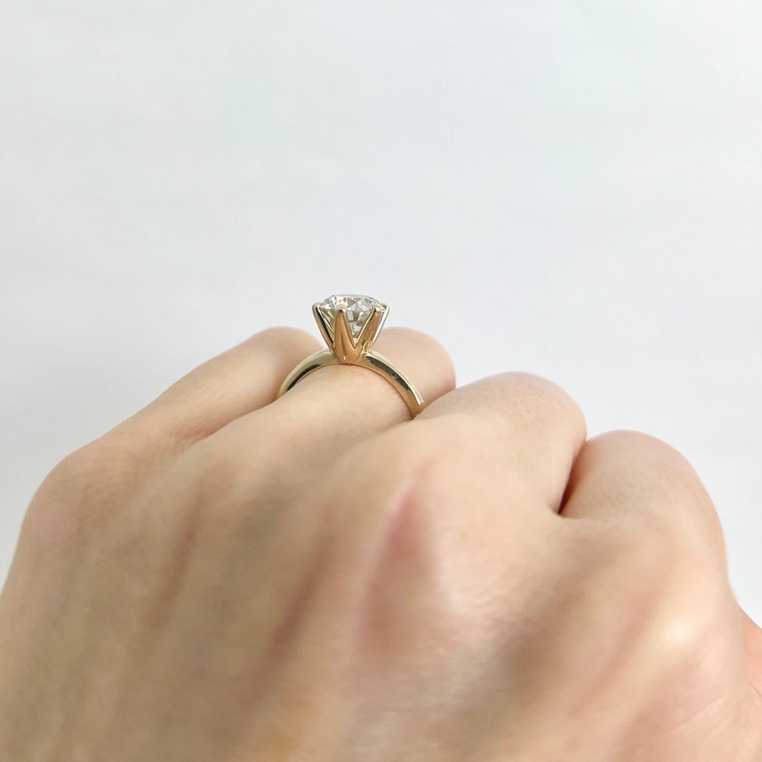 EGL Round Solitaire Diamond 6-Prong Engagement Ring 14K Yellow Gold, 2.00 CT - 9