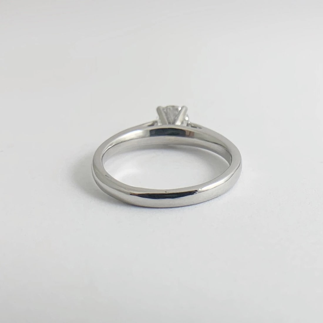 Round Solitaire Diamond Platinum Cathedral Engagement Ring, .70 CT, 5.90 Grams - 9