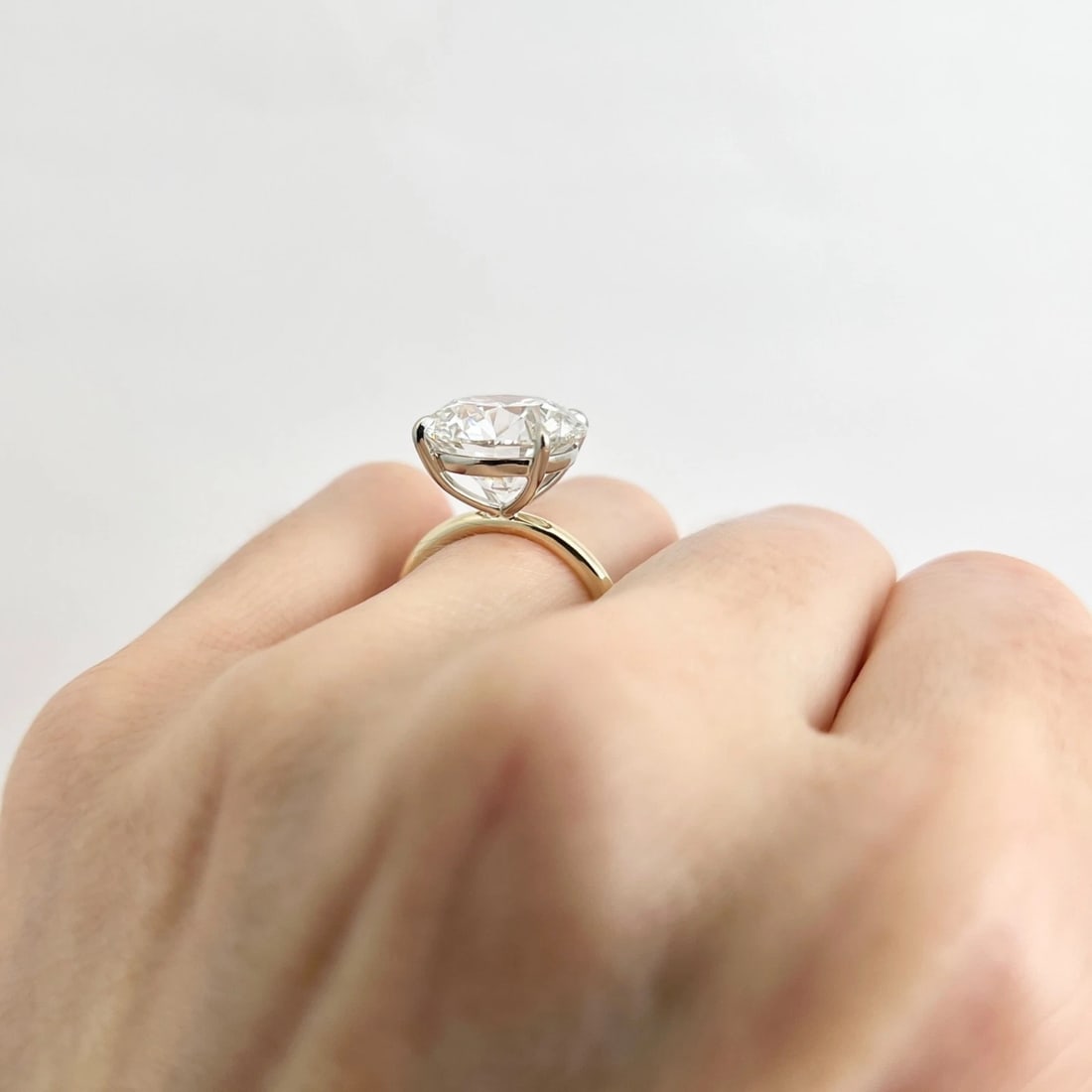 Round Lab-Created Diamond Solitaire Engagement Ring 14K Yellow Gold, 8.36 CT - 5