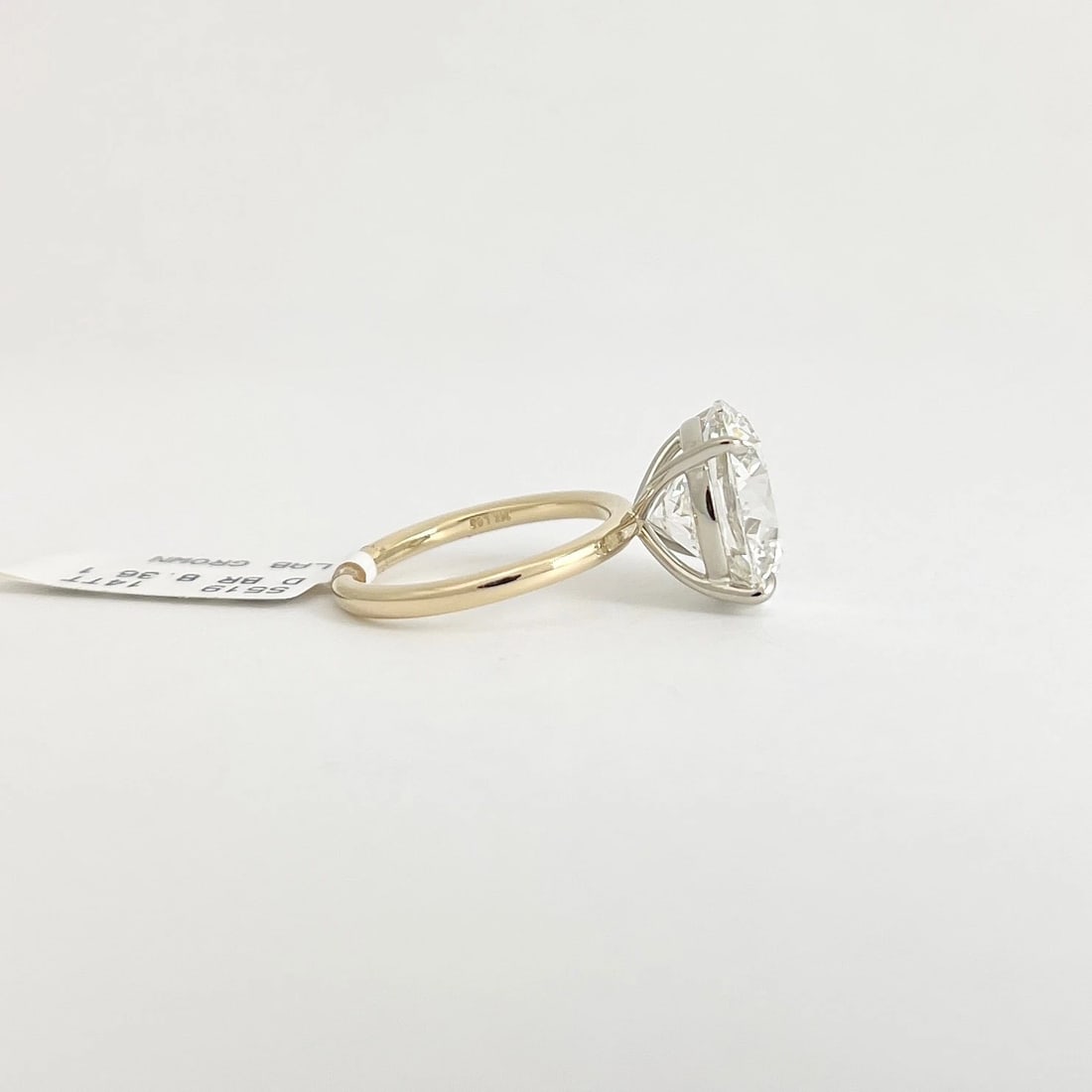 Round Lab-Created Diamond Solitaire Engagement Ring 14K Yellow Gold, 8.36 CT - 6