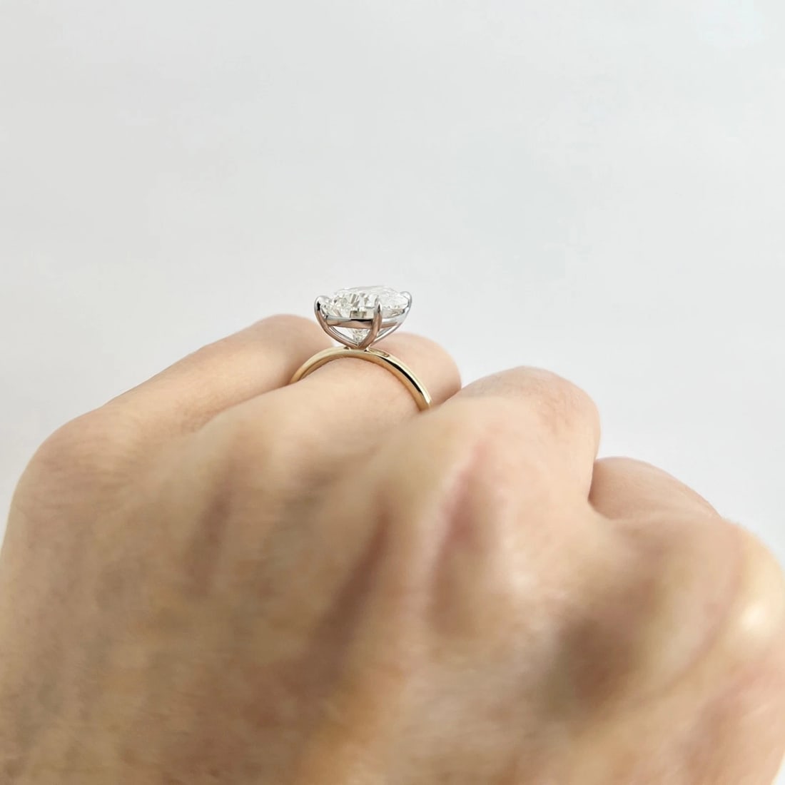 Pear Shape Lab-Created Diamond Engagement Ring 14K Yellow Gold, 5.21 CT - 5