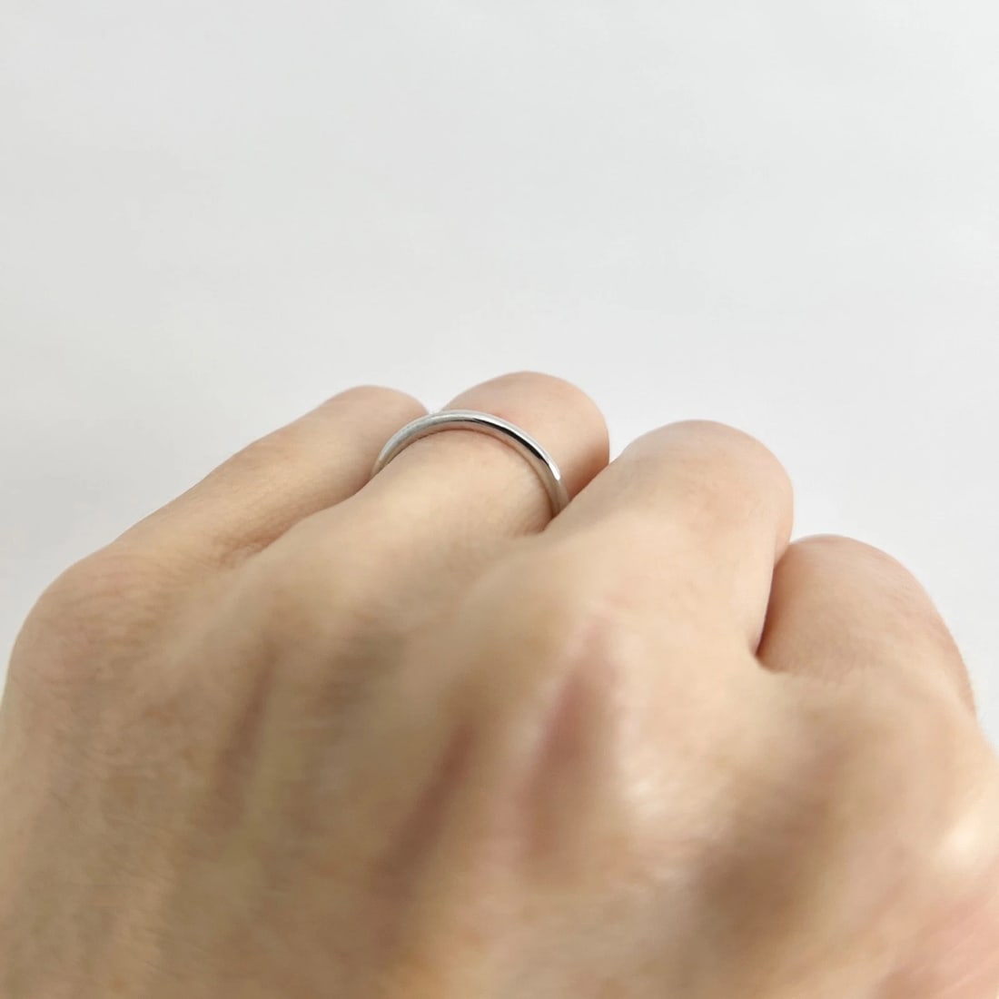 Plain Classic Rounded Wedding Band Ring 14K White Gold, Size 5, 1.6 mm - 5