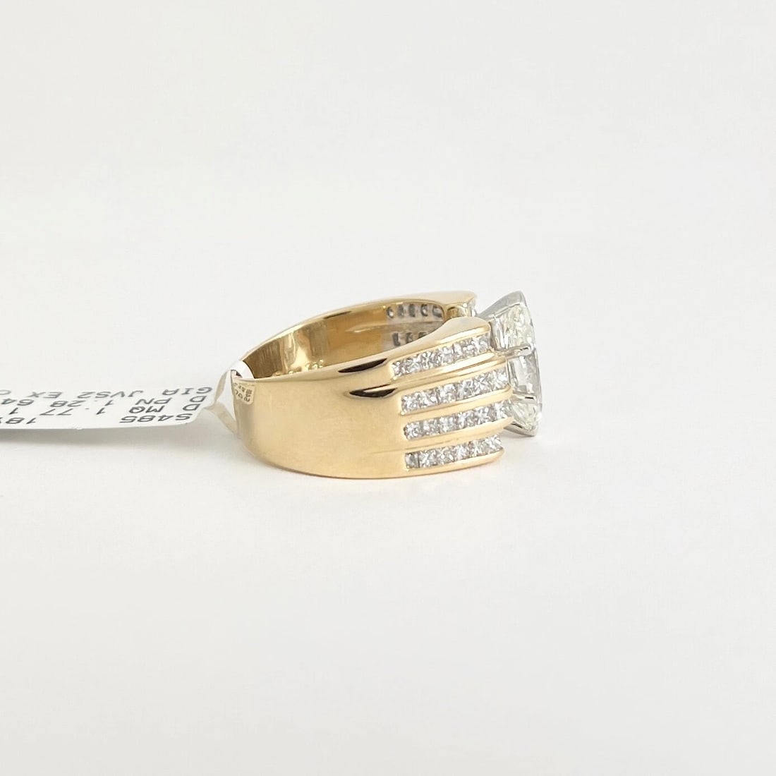 GIA Marquise Diamond Wide Band Engagement Ring 18K Yellow Gold 3.05 CTW - 6