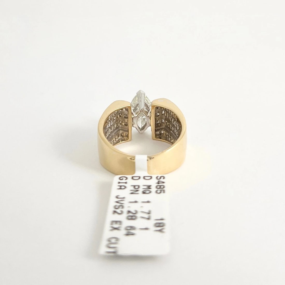 GIA Marquise Diamond Wide Band Engagement Ring 18K Yellow Gold 3.05 CTW - 7