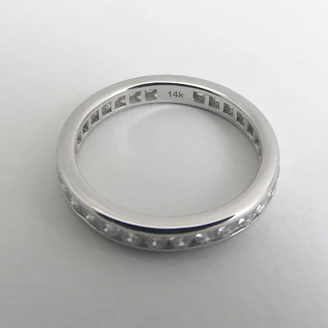 Round Diamond Channel-Set Eternity Wedding Band Ring 14K White Gold, .65 CTW - 12