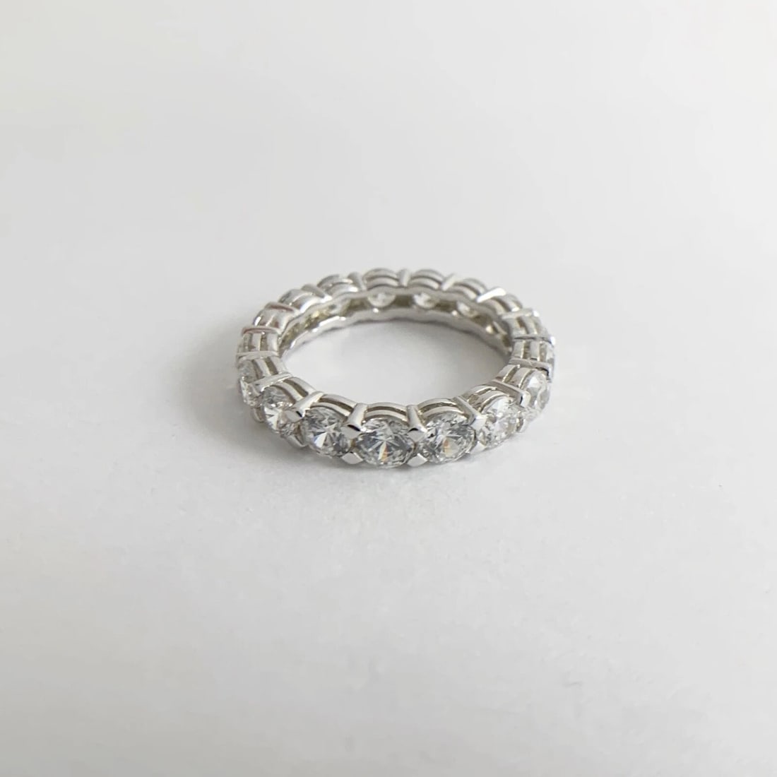 Round CZ Cubic Zirconia Eternity Wedding Band Ring 14K White Gold, 3.69 Grams - 7