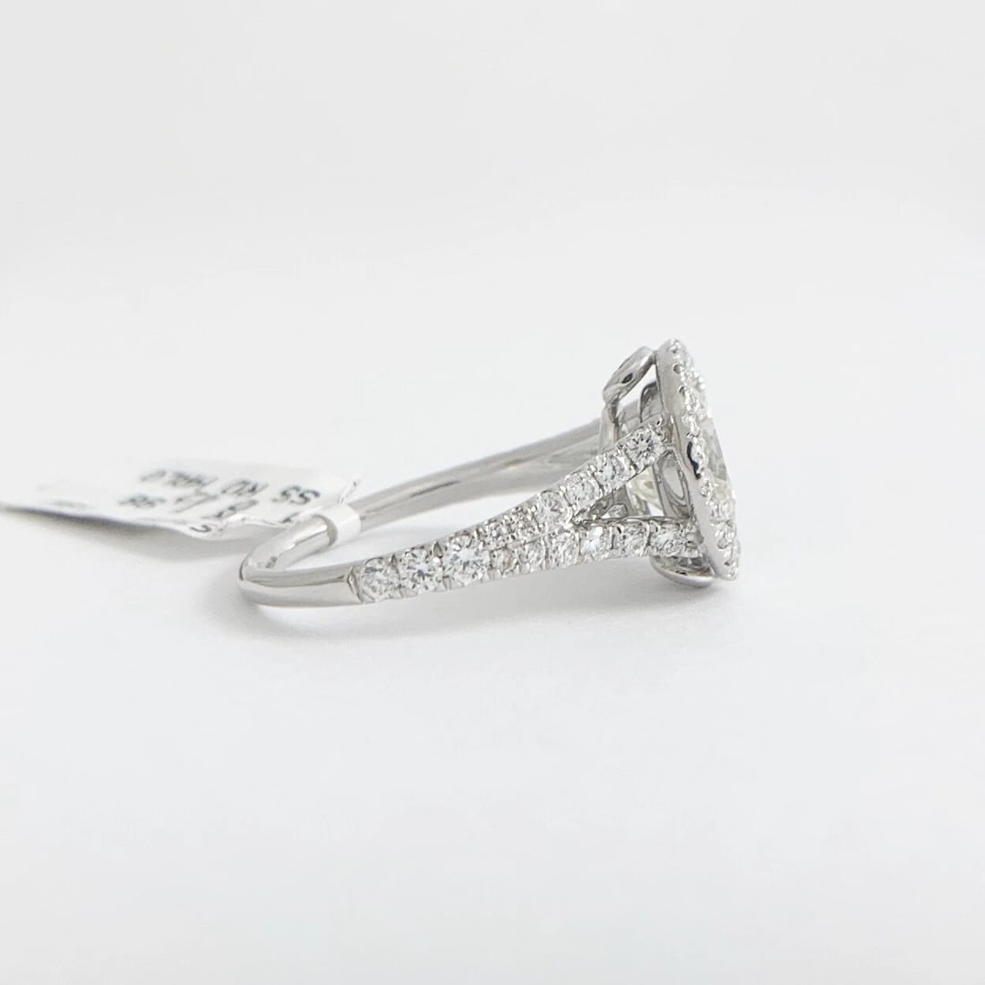 Round Diamond Halo Split Shank Engagement Ring 18K White Gold, 2.40 CTW - 8