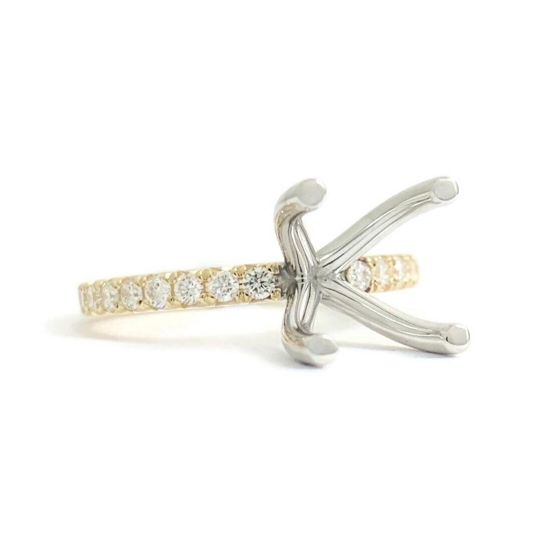 4-Prong Diamond Engagement Ring Setting Mounting Thin Band 14K Yellow Gold: 4-Prong Diamond Engagement Ring Setting Mounting Thin Band 14K Yellow Gold This is a gorgeous diamond engagement ring mounting ready to house a diamond or gemstone of your choice. Don't hesitate to