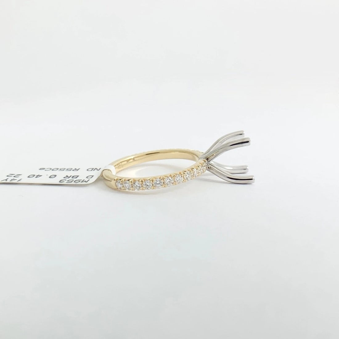4-Prong Diamond Engagement Ring Setting Mounting Thin Band 14K Yellow Gold - 7