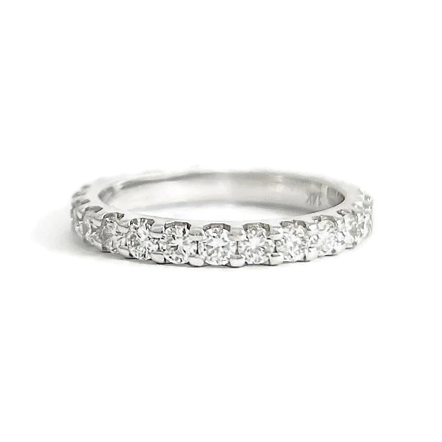 Lab-Created Diamond Eternity Ring Wedding Band 14K White Gold, Size 5.75: Lab-Created Diamond Eternity Ring Wedding Band 14K White Gold, Size 5.75 This is a beautiful ring that can be worn as a statement ring or wedding band! Don't hesitate to ask any questions! Diamonds: