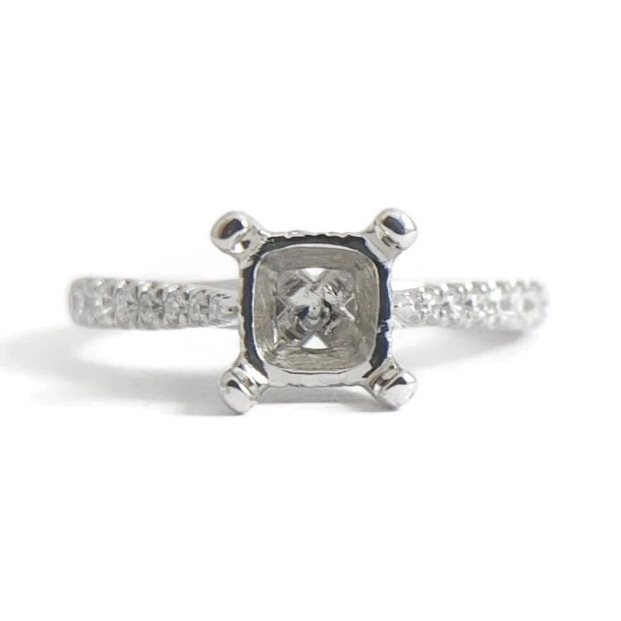 Gabriel & Co Diamond Pave Engagement Ring Setting Mounting 14K White Gold: Gabriel & Co Diamond Pave Engagement Ring Setting Mounting 14K White Gold Make a statement with this gorgeous setting. Ready to house a diamond or gemstone of your choice. Please let us know if you