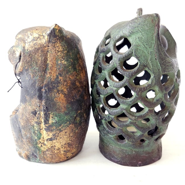 Cast Iron Owl Incense Burner Candle Holders set of 2 - 2