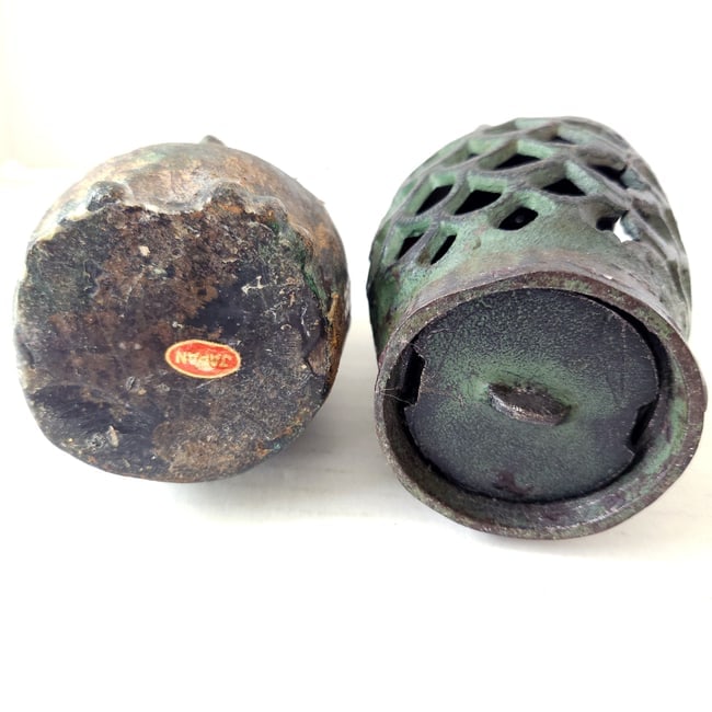 Cast Iron Owl Incense Burner Candle Holders set of 2 - 5