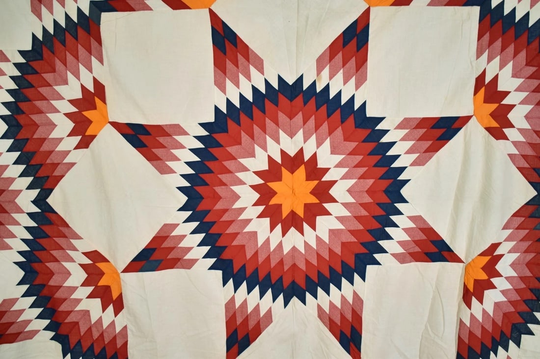 1890's Broken Star Quilt Top - 2