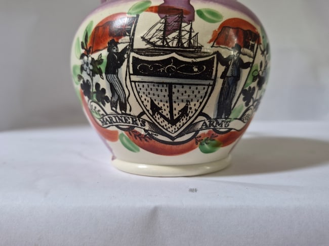 Pink lustre jug with nautical transfer - 2