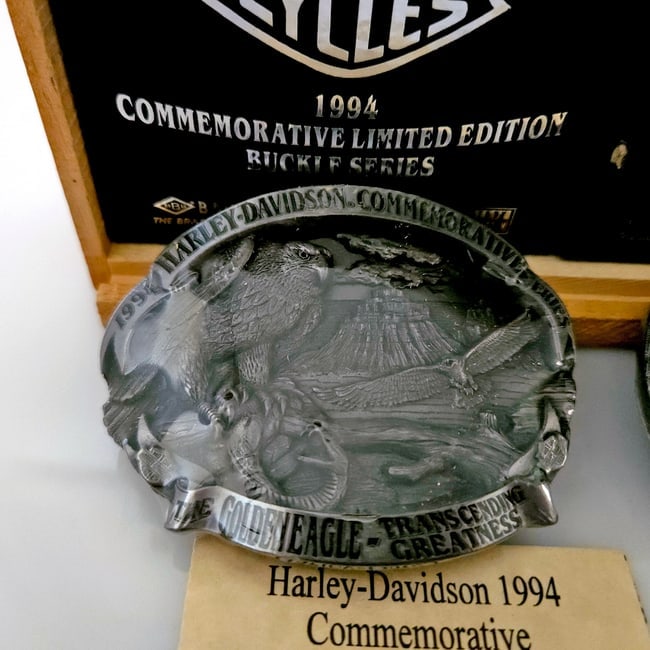 Harley-Davidson1994 Commemorative Eagle Belt Buckle Set - 3