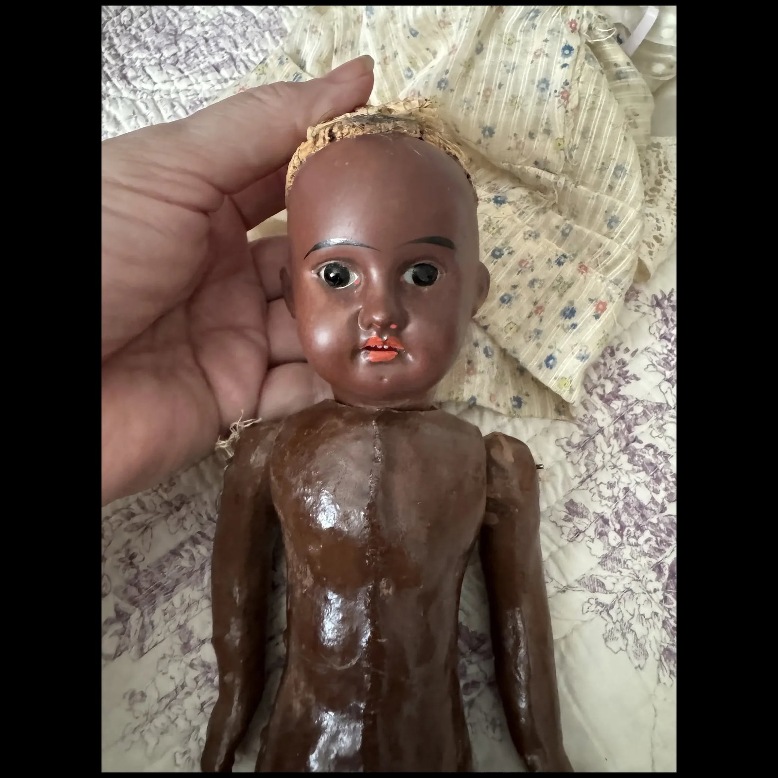 Antique fleischmann & bloedel 13" black French doll - 3