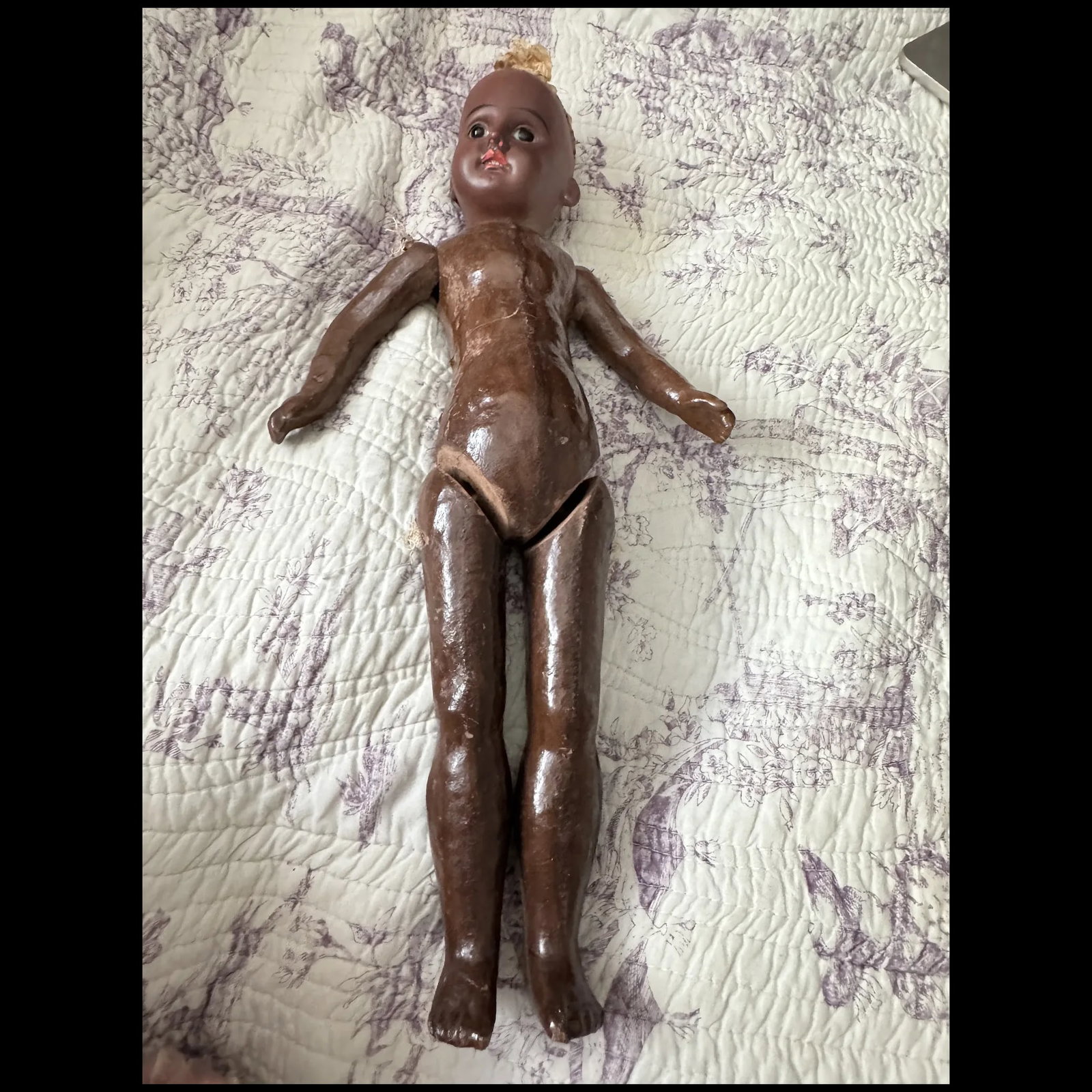 Antique fleischmann & bloedel 13" black French doll - 6