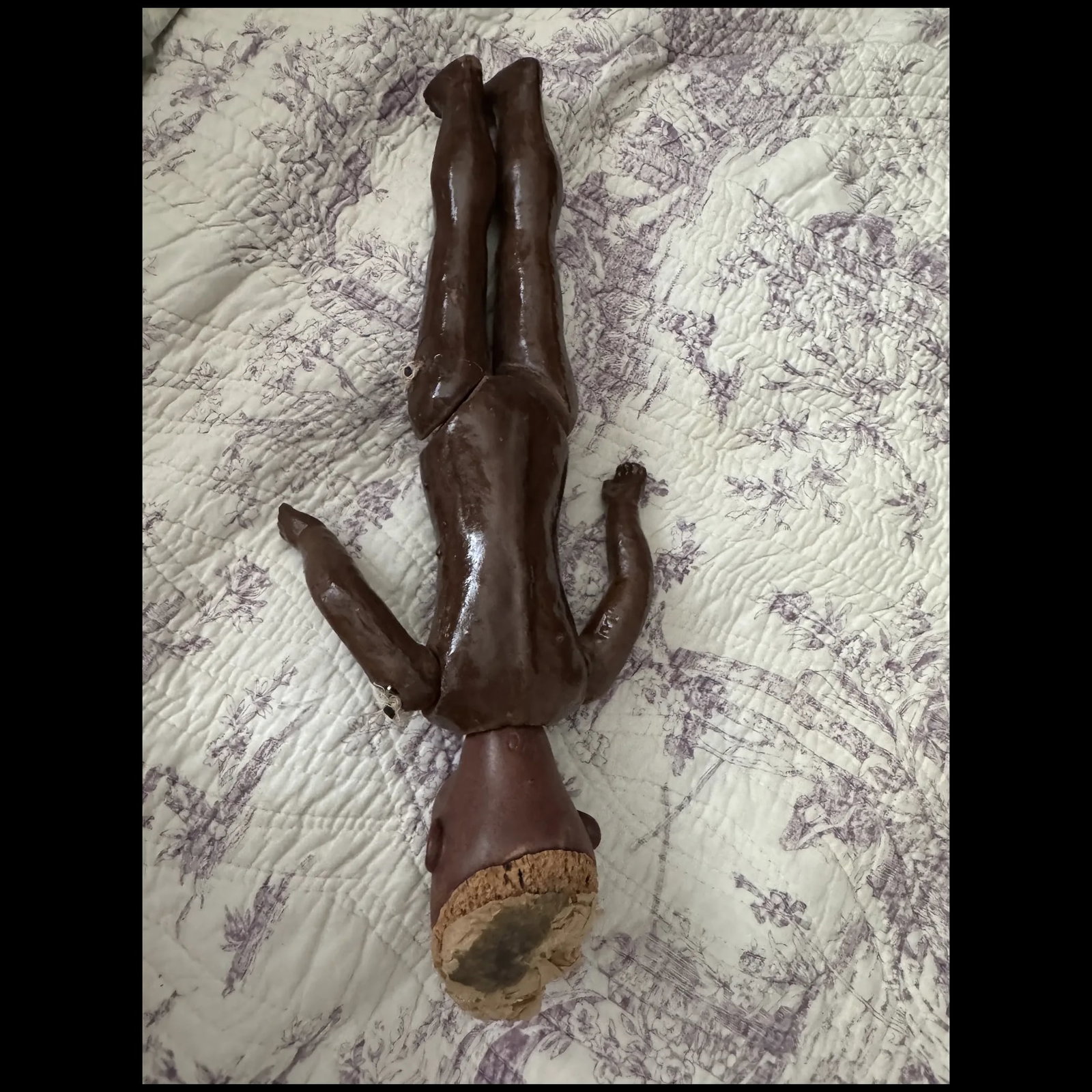 Antique fleischmann & bloedel 13" black French doll - 9