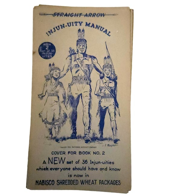 Nabisco Shredded Wheat Cardboard Straight Arrow "Injun-uity" Cards circa 1950 - 2