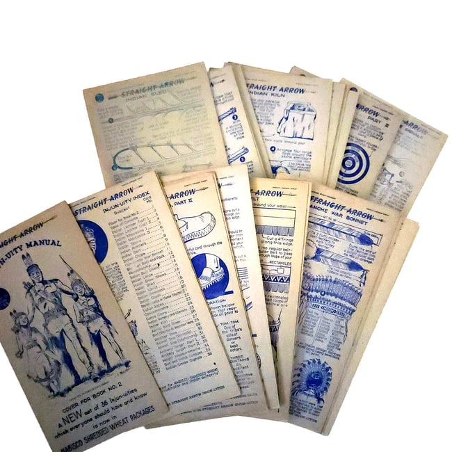 Nabisco Shredded Wheat Cardboard Straight Arrow "Injun-uity" Cards circa 1950 - 3