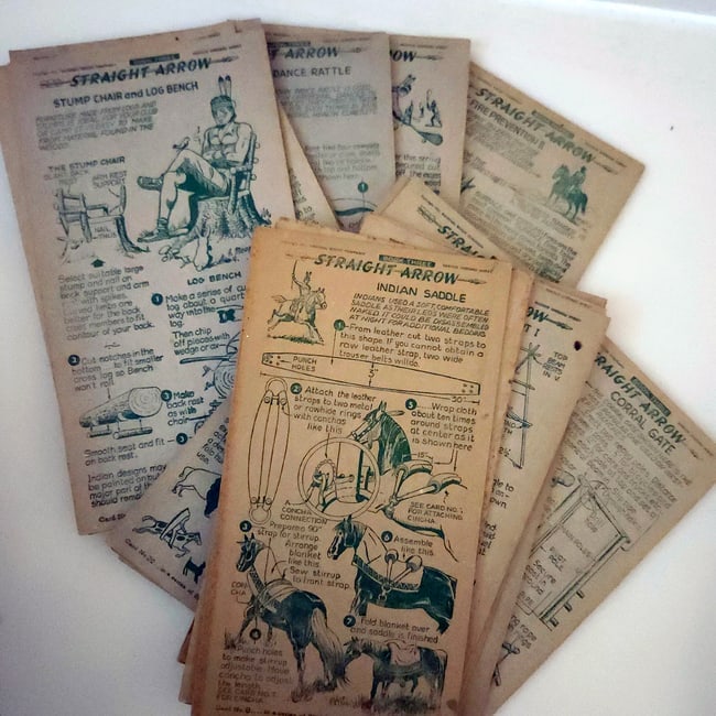 Nabisco Shredded Wheat Cardboard Straight Arrow "Injun-uity" Cards circa 1950 - 7