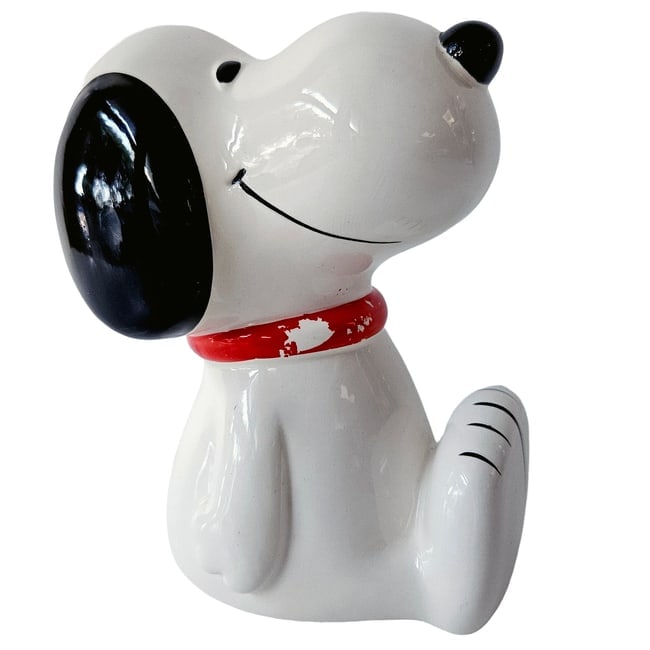 1958 1966 Peanuts Snoopy Ceramic Coin Bank - 2
