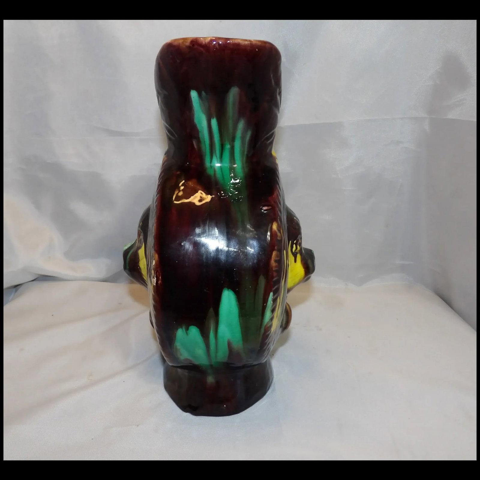 Antique Majolica Drip Ware Bear Pitcher - 5