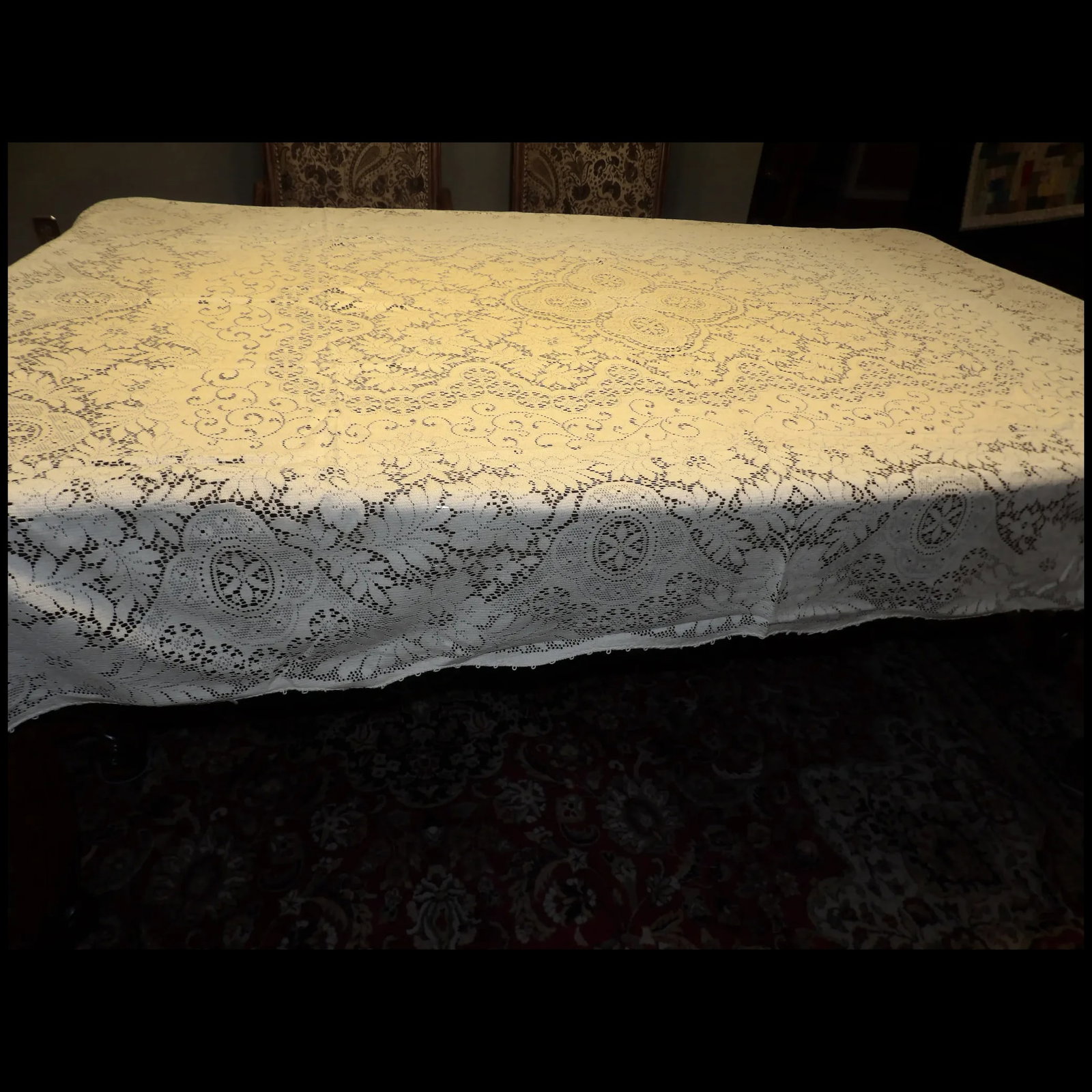 Lace Tablecloth Machine Made - 5