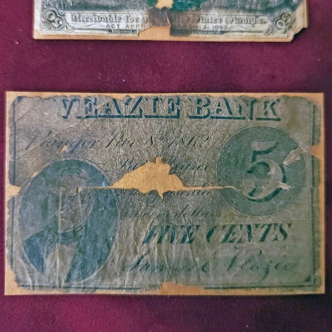 Fractional Currency 3 Cent, 5 Cent Veazie and 2 Counterfeit 50 Cent Circa 1863 - 6