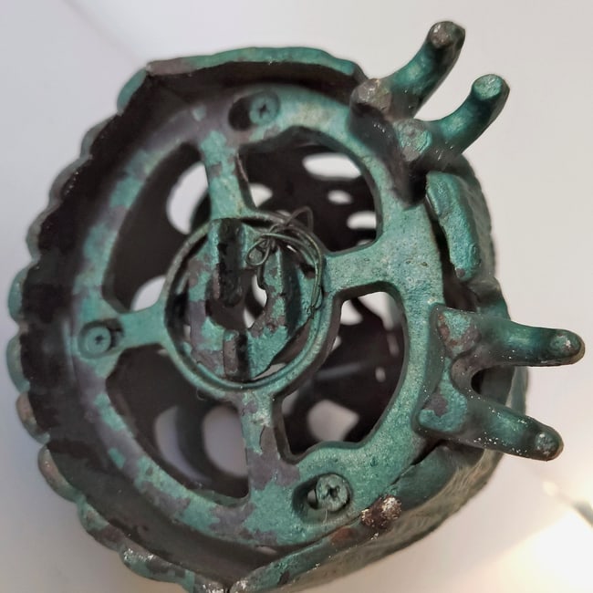 Cast Iron Owl Candle Lantern Candle Holder Japanese Garden Decor - Green - 8