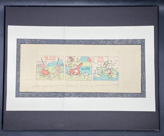1976 Original Whiskers Comic Strip Art Weekly Reader Framed - 2