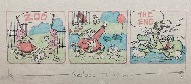 1976 Original Whiskers Comic Strip Art Weekly Reader Framed - 3