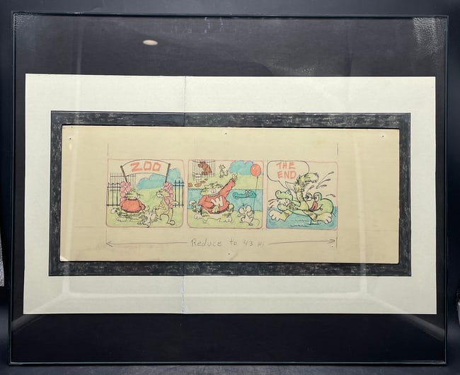 1976 Original Whiskers Comic Strip Art Weekly Reader Framed - 5