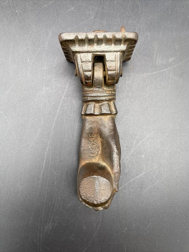 Antique Cast Iron Door Knocker HAND - 8