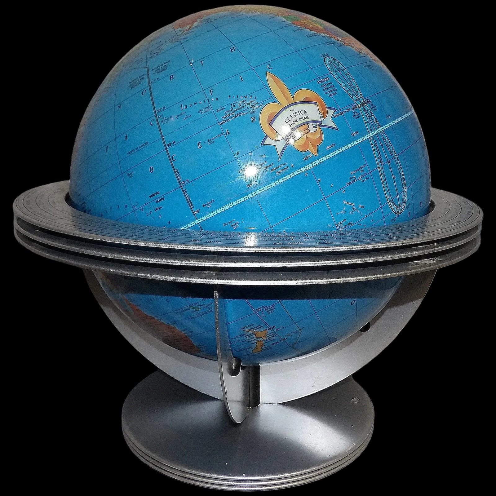 Cram "The Classica" Globe with Atomic Metal Stand: This Cram "The Classica" Globe with Atomic Metal Stand is a must-have for collectors of maps and globes. With its multi-color design and rotating features, it's sure to be a conversation starter in