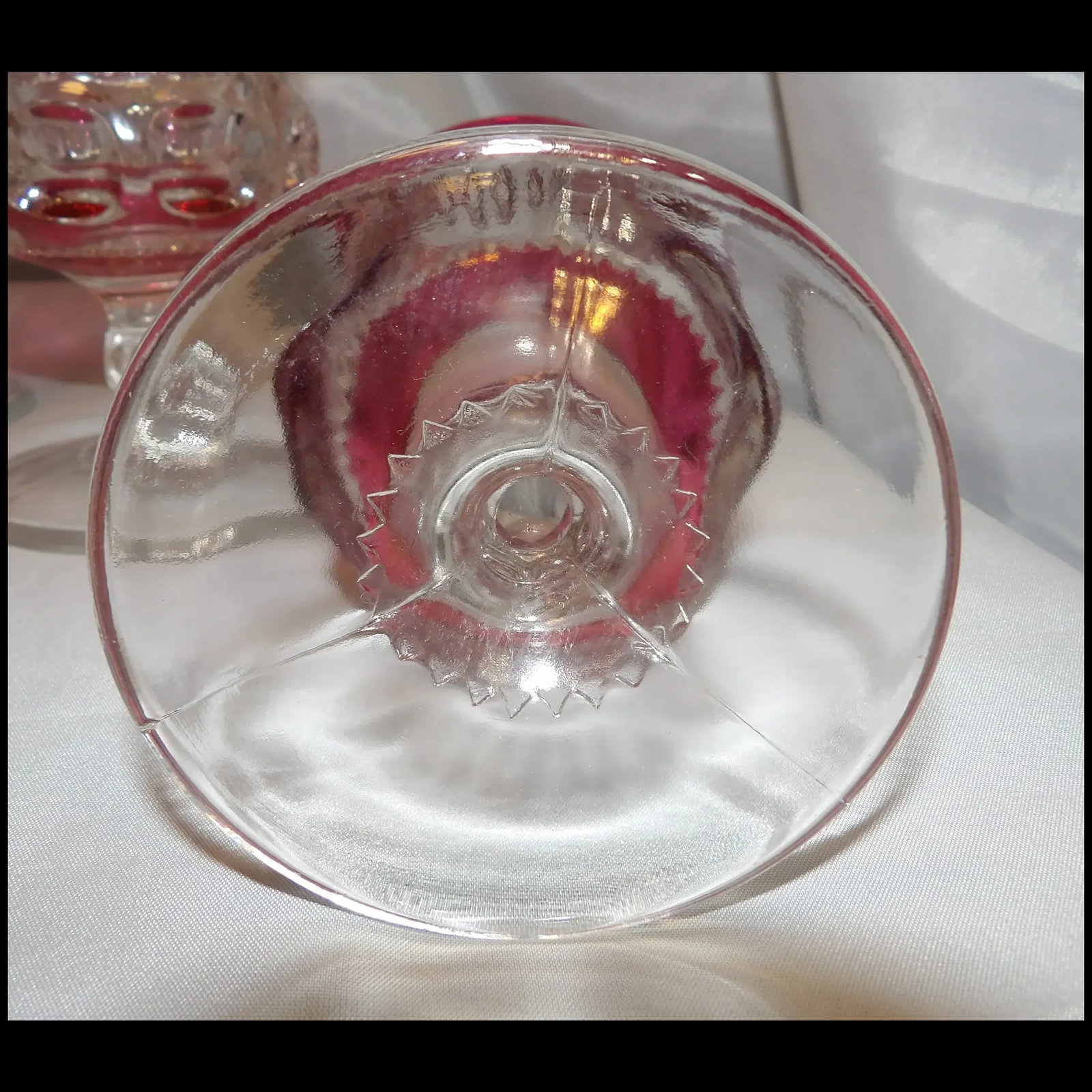 Tiffin Franciscan King's Crown Ruby Flash Stemware Water Glasses - 6