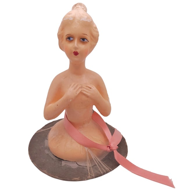 German Wax Over Chalkware Half-doll circa 1925 (1 of 10)