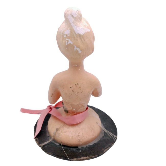 German Wax Over Chalkware Half-doll circa 1925 - 3