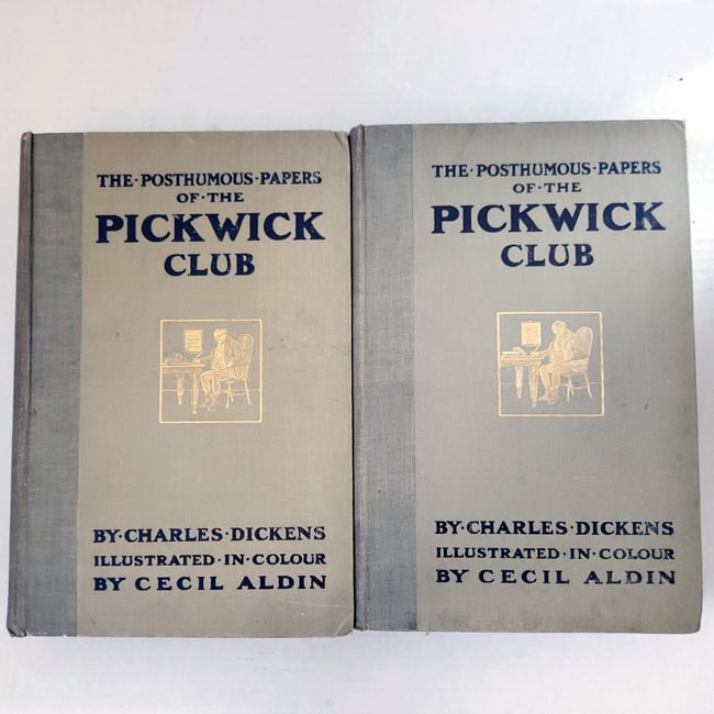 The Pickwick Papers Charles Dickens Illustrated in color by Cecil Aldin 1910 2 Vol Set 1st Ed - 3
