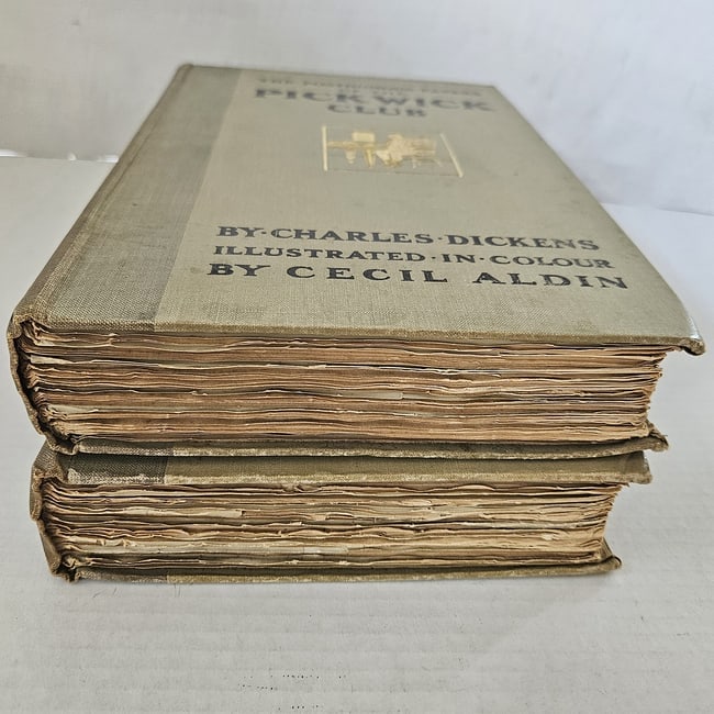 The Pickwick Papers Charles Dickens Illustrated in color by Cecil Aldin 1910 2 Vol Set 1st Ed - 7