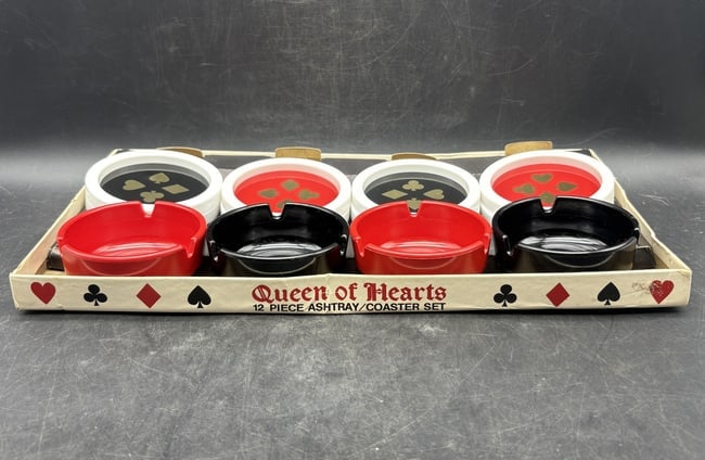 Queen of Hearts Ashtray Coaster Set - 2