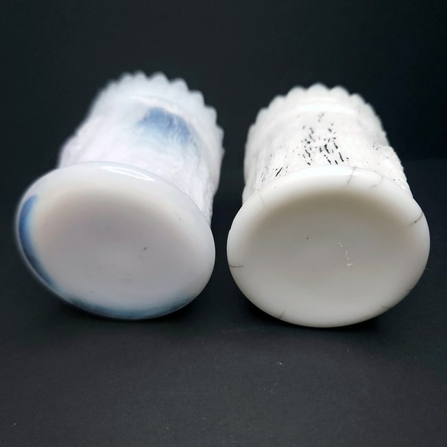 Joe St. Clair Milk Glass Native American Toothpick Holders circa 1960's. - 6