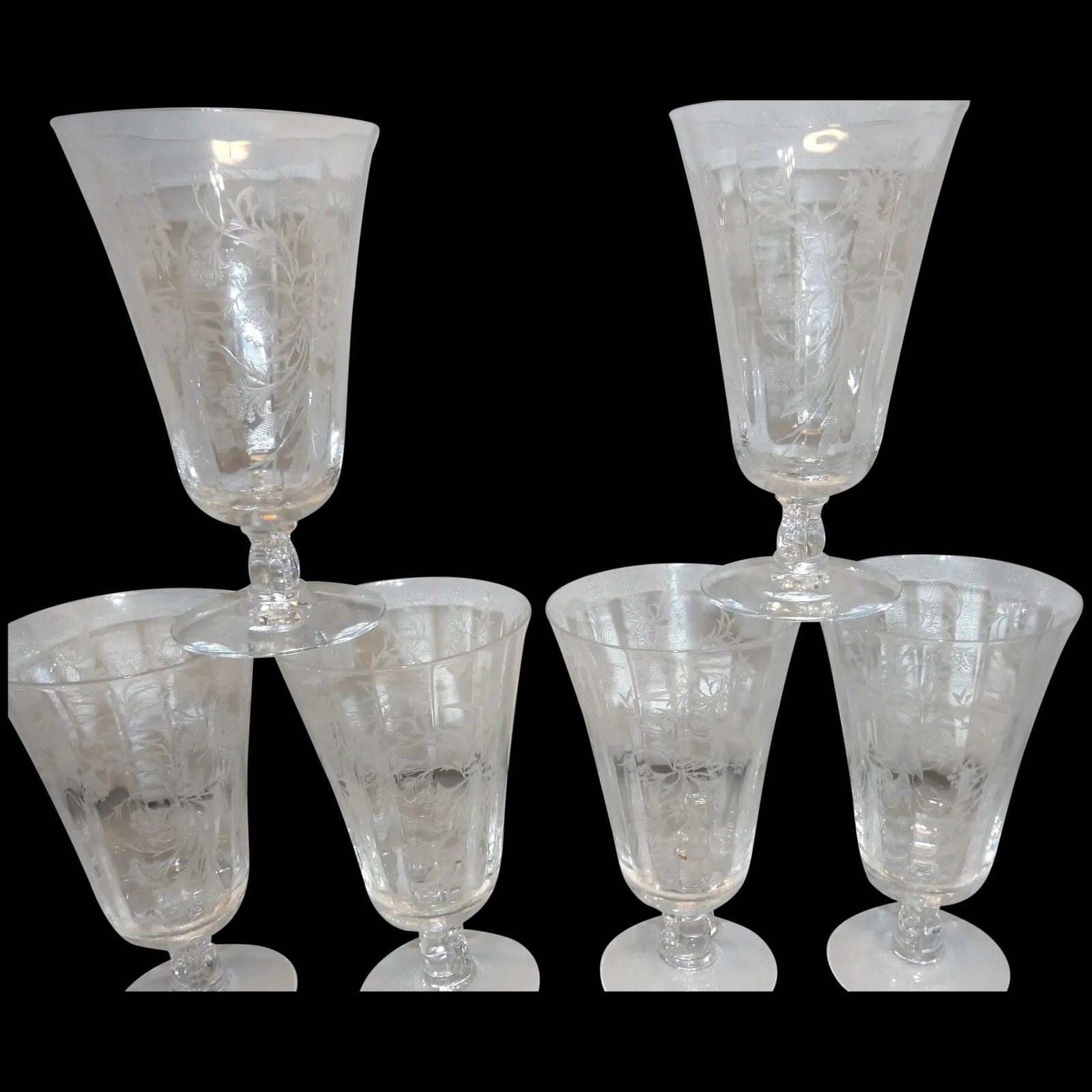 Fostoria Heather Pattern Ice Tea Glasses (1 of 8)