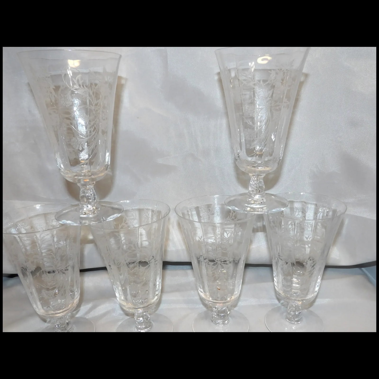 Fostoria Heather Pattern Ice Tea Glasses - 2