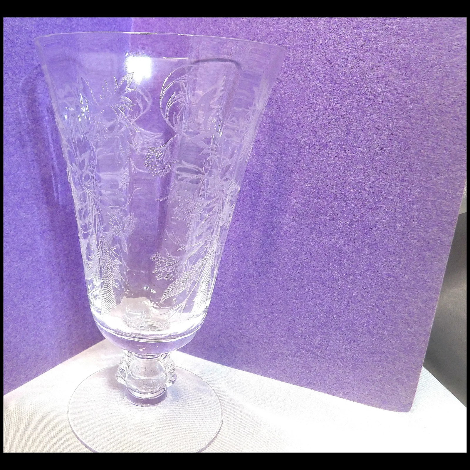 Fostoria Heather Pattern Ice Tea Glasses - 7