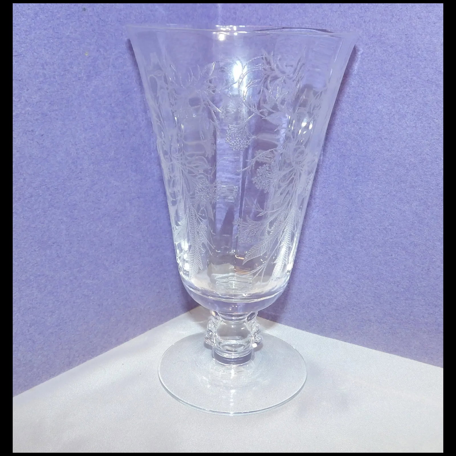 Fostoria Heather Pattern Ice Tea Glasses - 8